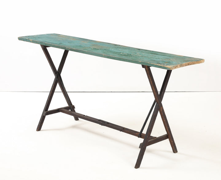 Antique Foldable Trestle Table