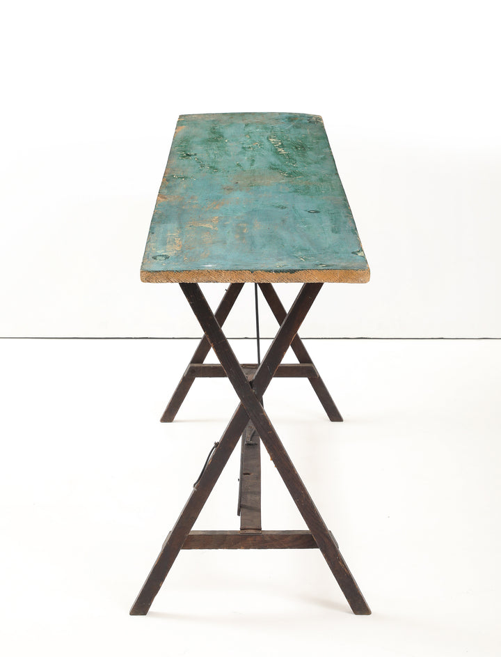 Antique Foldable Trestle Table