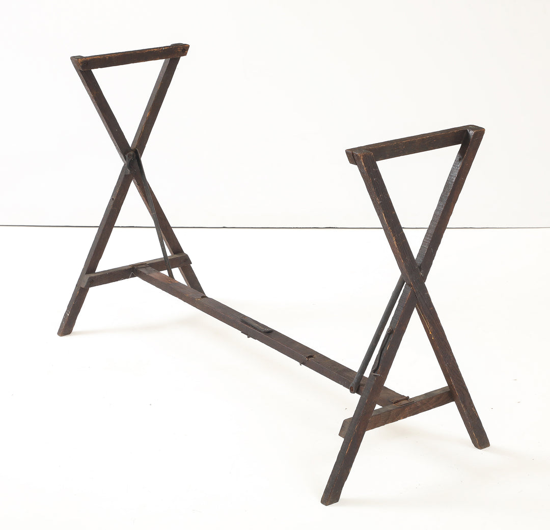 Antique Foldable Trestle Table