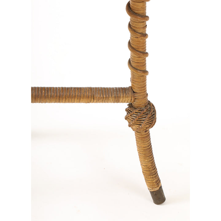 Vintage Oval Rattan Table