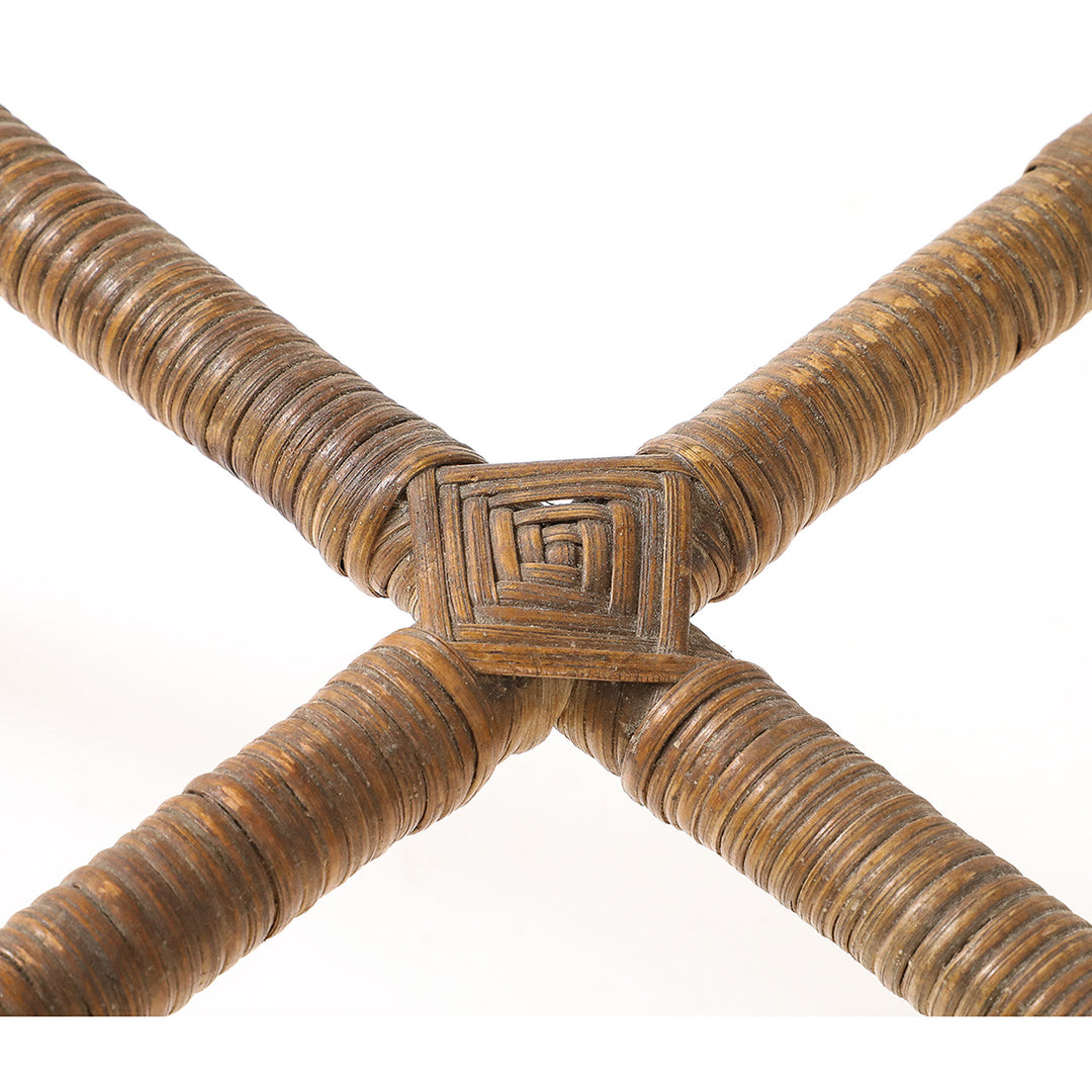 Vintage Oval Rattan Table