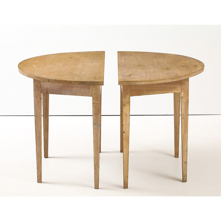 Pair of Antique Swedish Demilune Tables