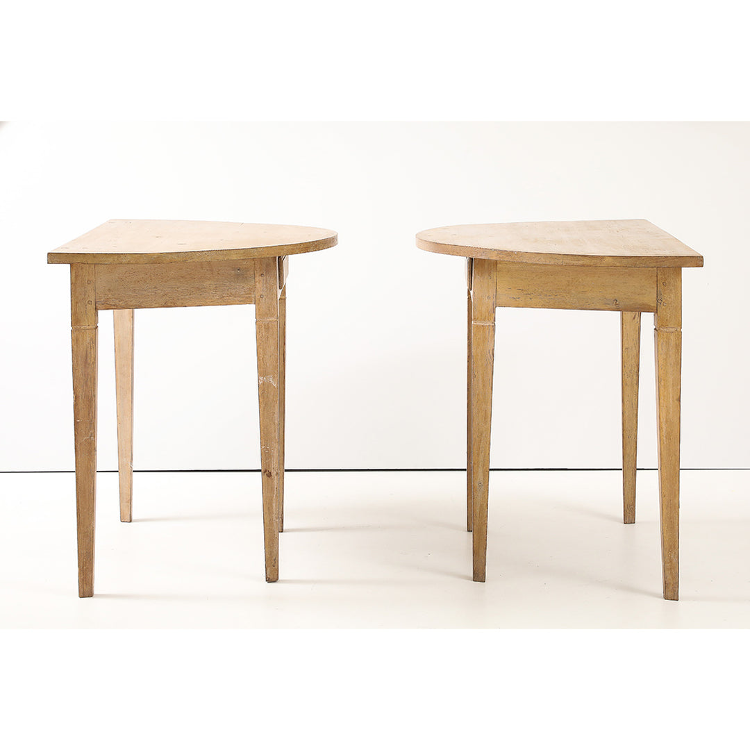 Pair of Antique Swedish Demilune Tables