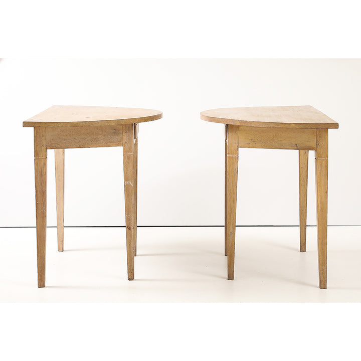 Pair of Antique Swedish Demilune Tables
