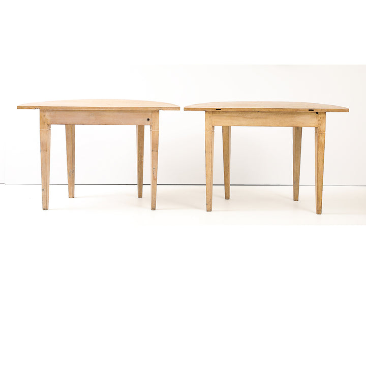 Pair of Antique Swedish Demilune Tables