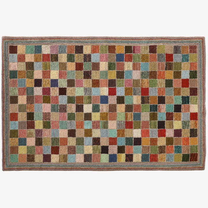 Handmade New England Hooked Rug, circa 1960
