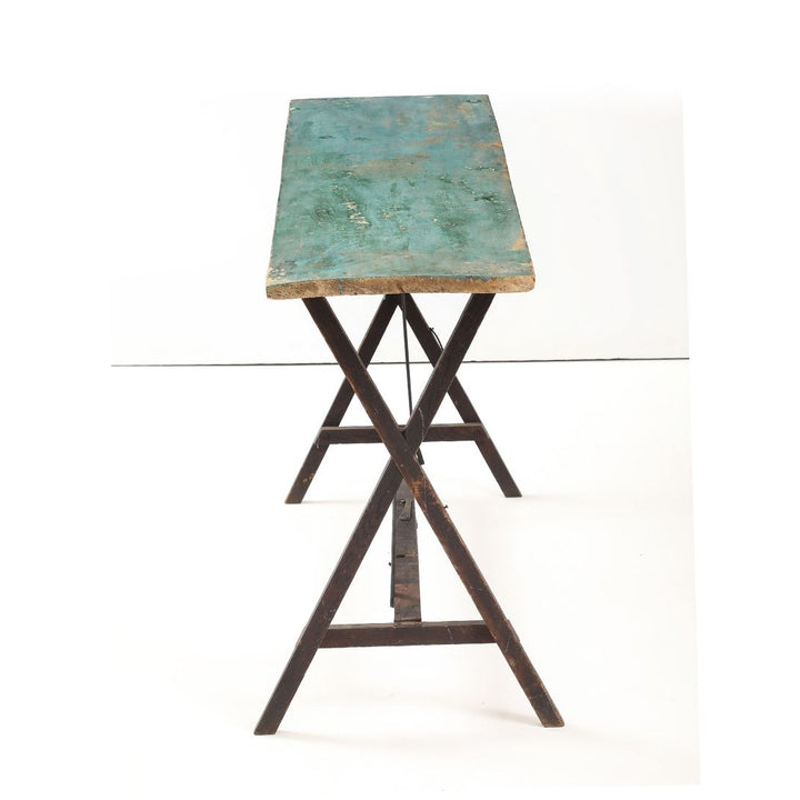 Antique Foldable Trestle Table