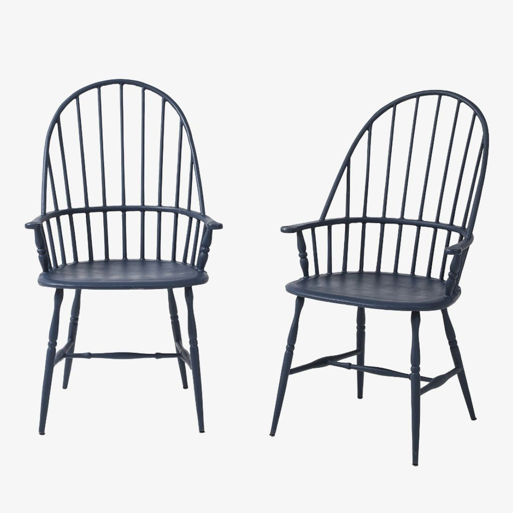 Pair of Vintage Powder Coated Steel Windsor Chairs in Blue – Tori
