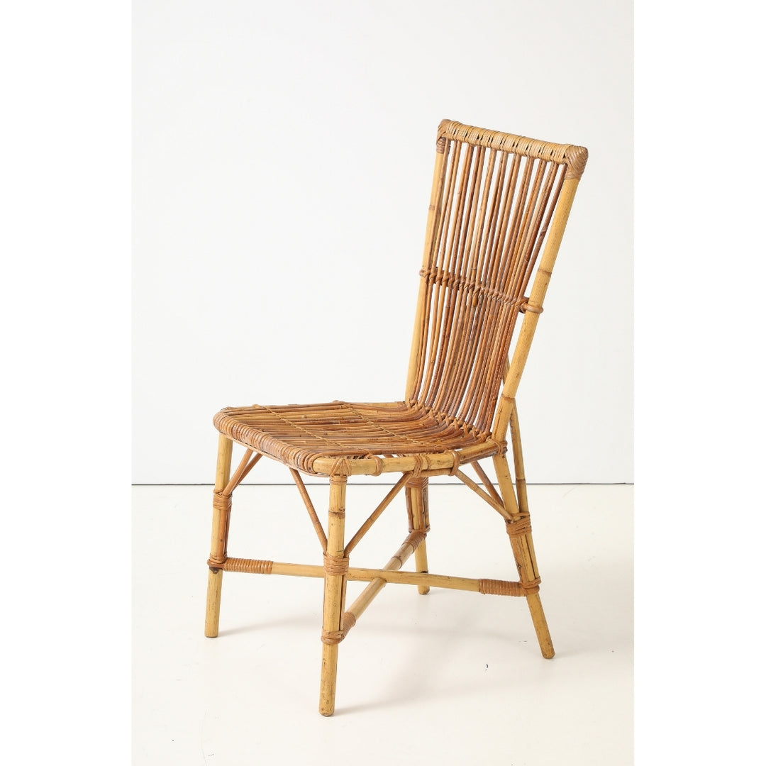 Vintage Desk &amp; Chair in Oak &amp; Rattan by Audoux-Minet, France, circa 1960
