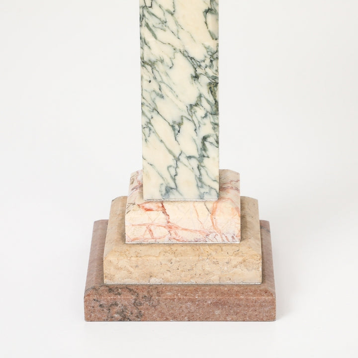 Antique Marble Lamp with Linen Shade