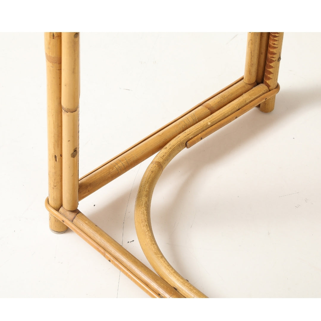 Vintage Desk &amp; Chair in Oak &amp; Rattan by Audoux-Minet, France, circa 1960