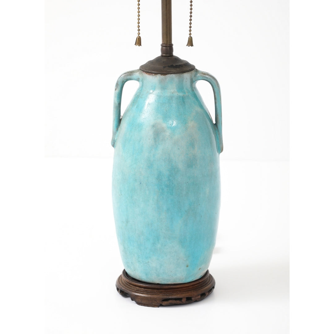 Antique Blue Porcelain Lamp