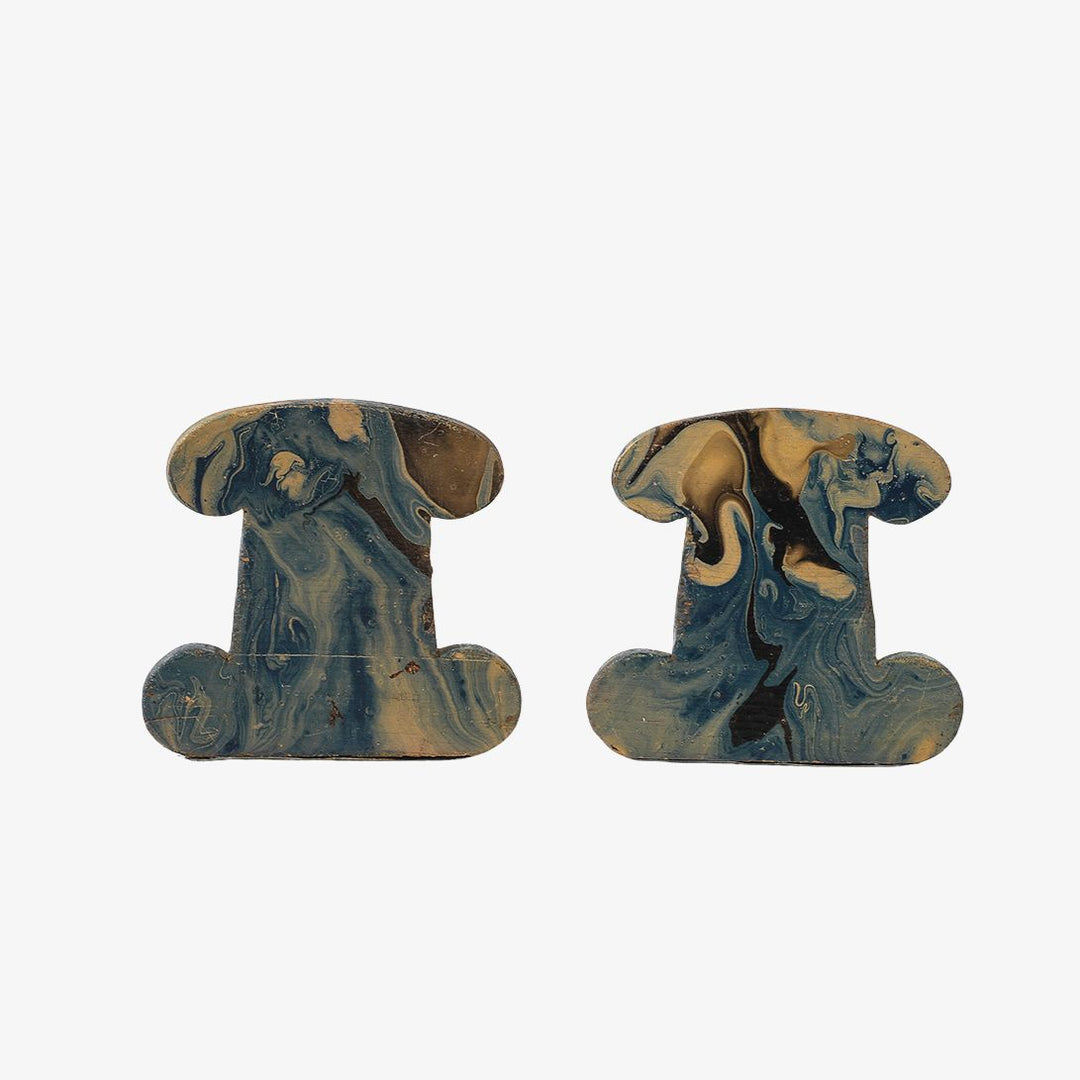 Pair of Vintage Marbleized Bookends