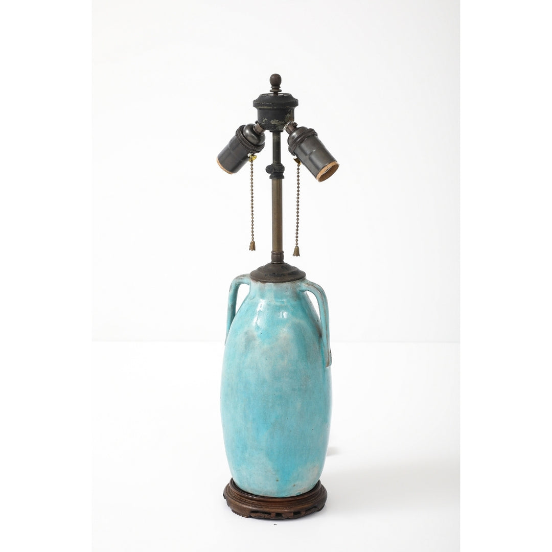 Antique Blue Porcelain Lamp