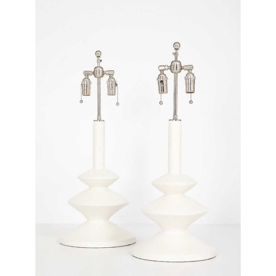 (ON HOLD) Pair of Vintage Plaster Lamps by Sirmos Lighting, After Diego Giacometti