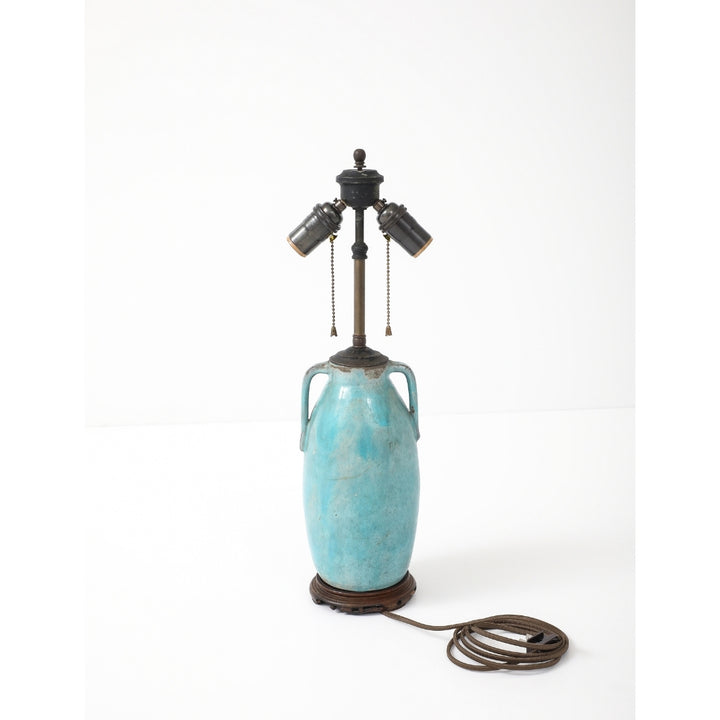 Antique Blue Porcelain Lamp
