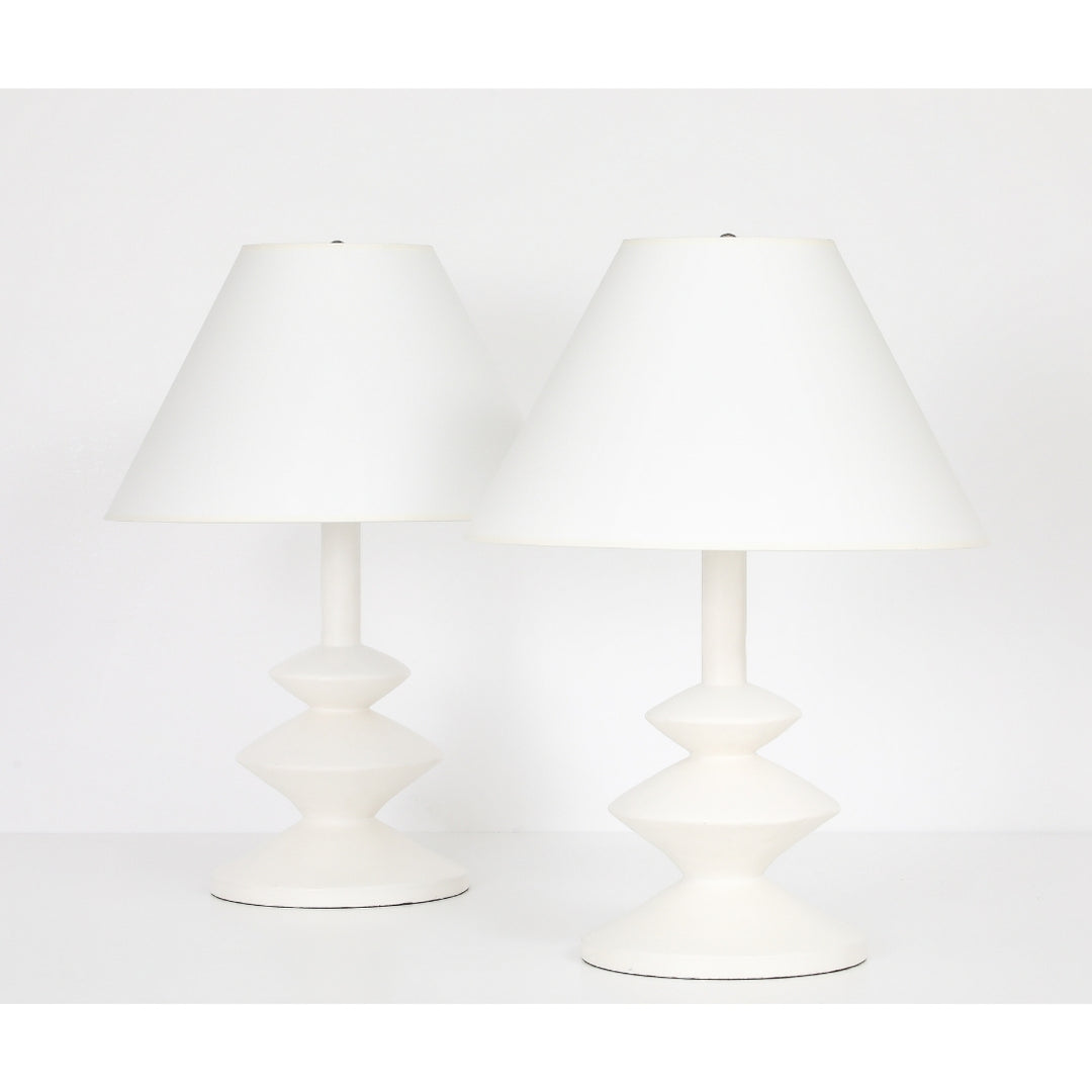 (ON HOLD) Pair of Vintage Plaster Lamps by Sirmos Lighting, After Diego Giacometti