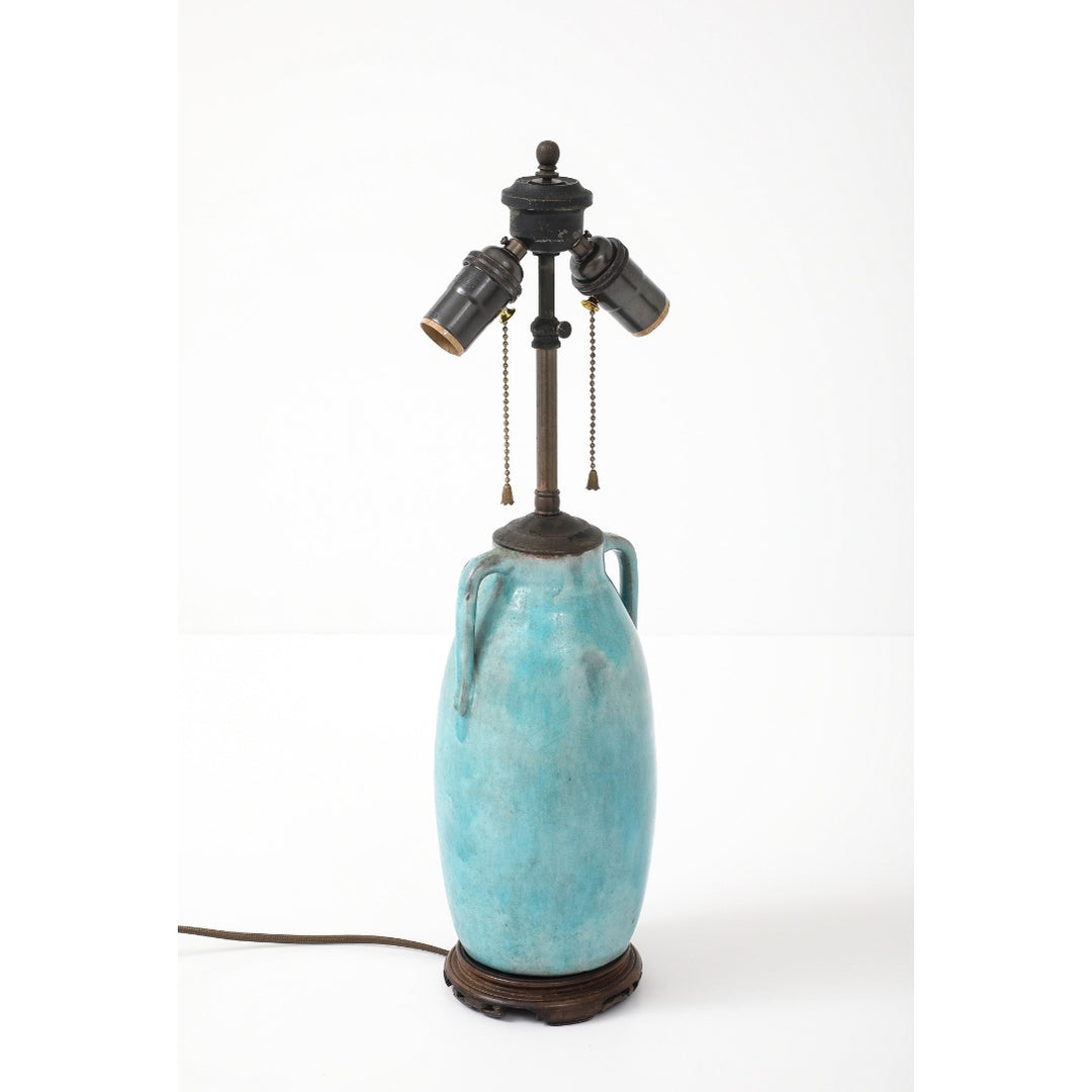 Antique Blue Porcelain Lamp