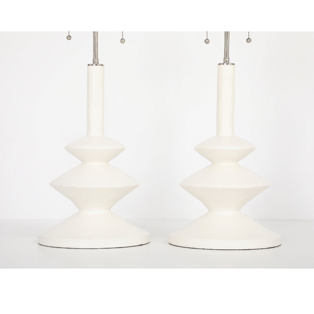 (ON HOLD) Pair of Vintage Plaster Lamps by Sirmos Lighting, After Diego Giacometti