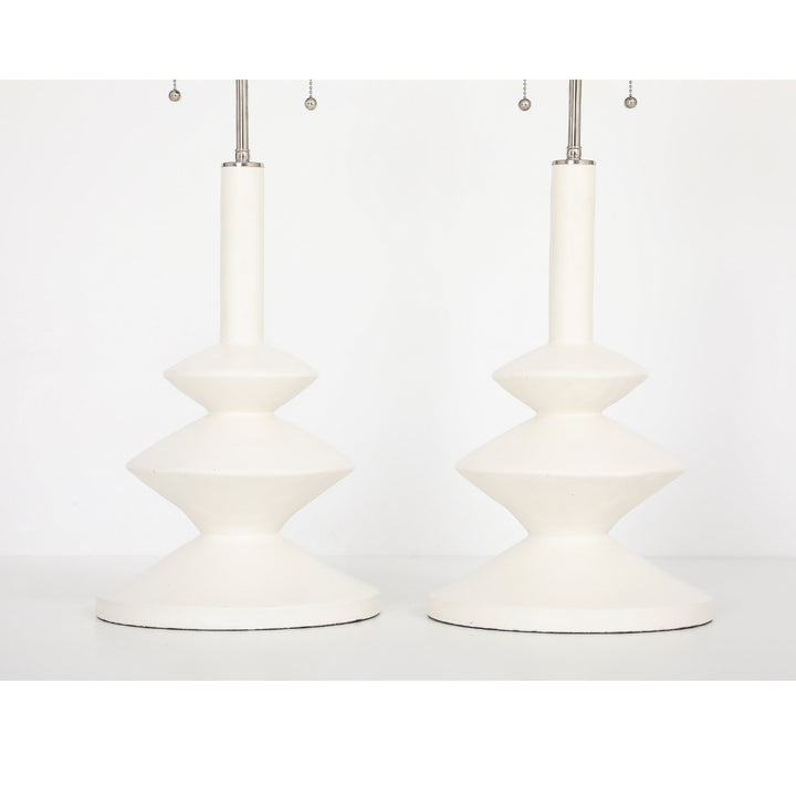 (ON HOLD) Pair of Vintage Plaster Lamps by Sirmos Lighting, After Diego Giacometti