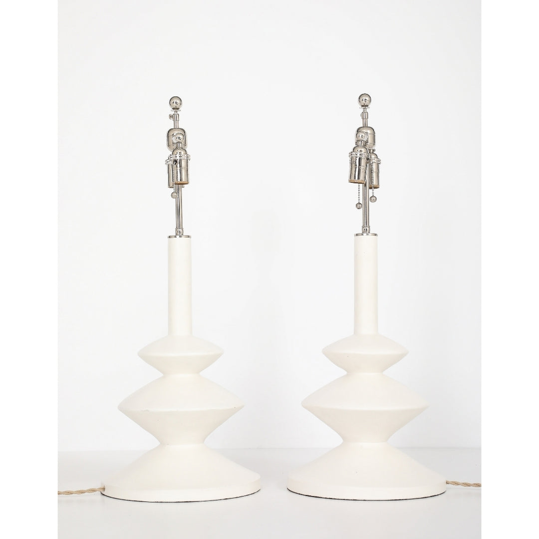 (ON HOLD) Pair of Vintage Plaster Lamps by Sirmos Lighting, After Diego Giacometti