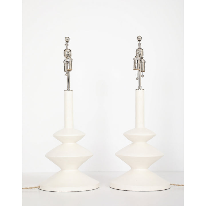 (ON HOLD) Pair of Vintage Plaster Lamps by Sirmos Lighting, After Diego Giacometti