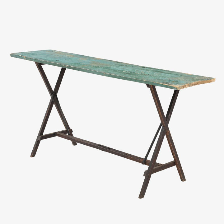 Antique Foldable Trestle Table