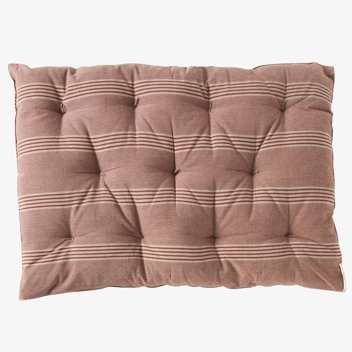 Dog Bed in Brown and White Stripe
