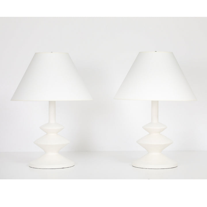 (ON HOLD) Pair of Vintage Plaster Lamps by Sirmos Lighting, After Diego Giacometti