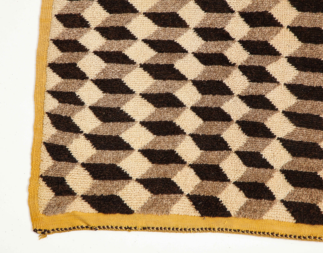 Vintage Tibetan Tumbling Block Rug