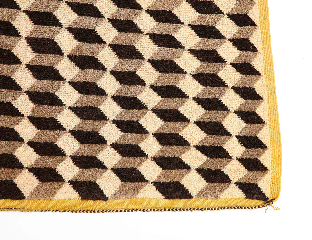 Vintage Tibetan Tumbling Block Rug