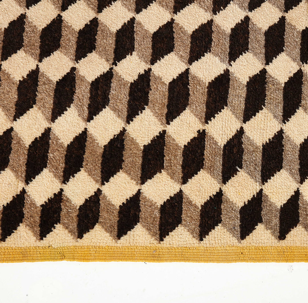 Vintage Tibetan Tumbling Block Rug