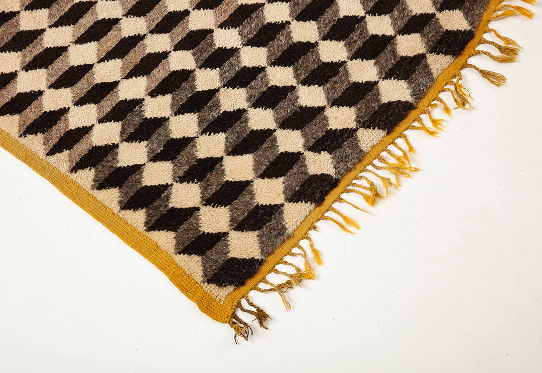 Vintage Tibetan Tumbling Block Rug