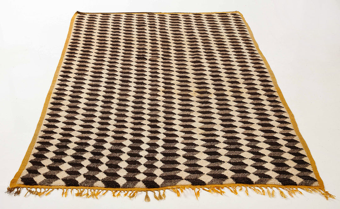 Vintage Tibetan Tumbling Block Rug