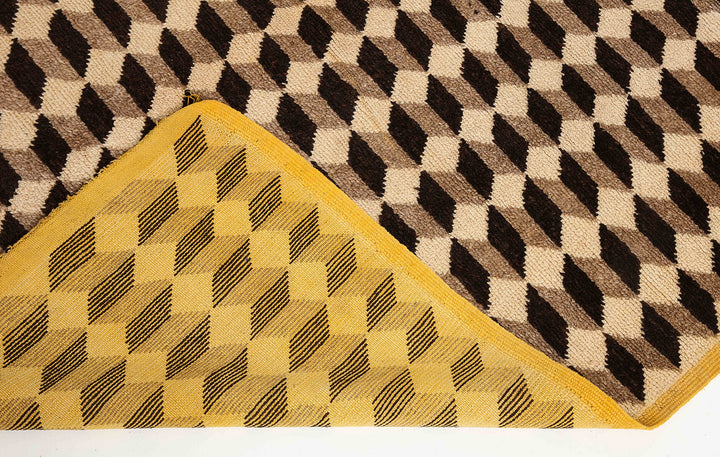 Vintage Tibetan Tumbling Block Rug