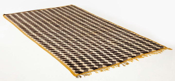 Vintage Tibetan Tumbling Block Rug