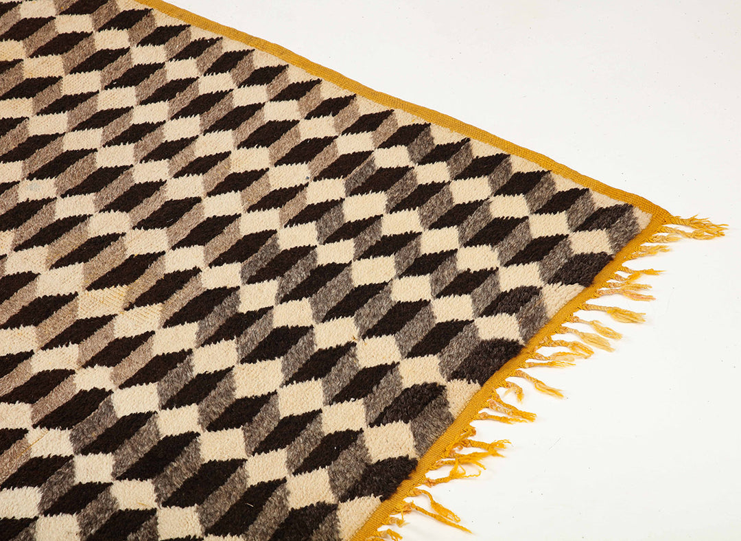 Vintage Tibetan Tumbling Block Rug