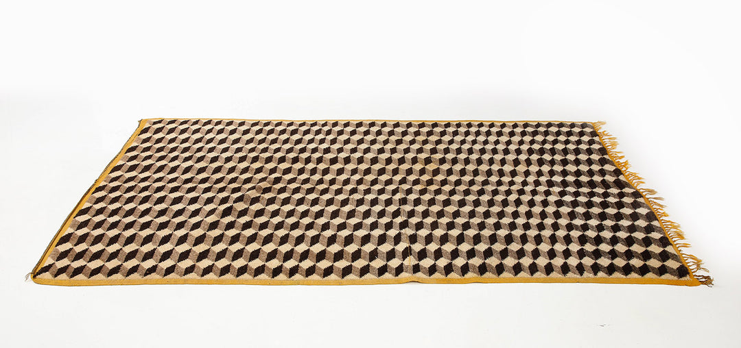 Vintage Tibetan Tumbling Block Rug