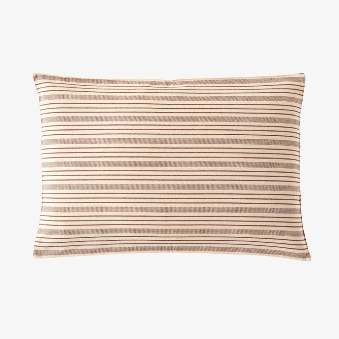 Medium Brown and White Stripe Pillow by Tensira