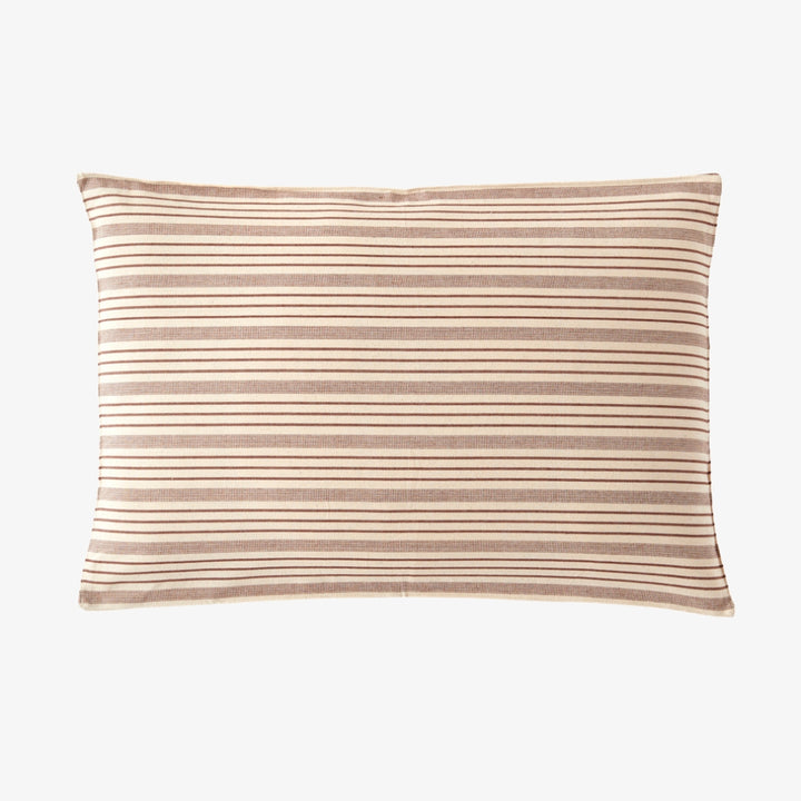 Medium Brown and White Stripe Pillow by Tensira