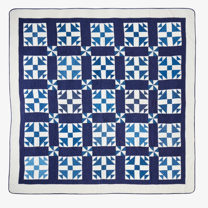 Antique Indigo Duck and Ducklings Quilt, c. 1910