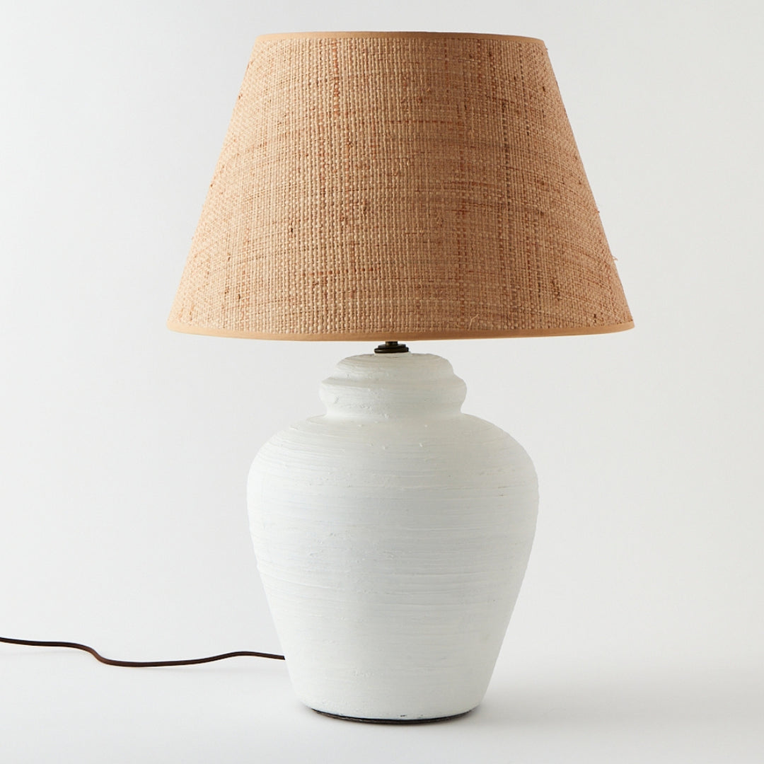 Vintage Ceramic Lamp with Custom Sisal Shade