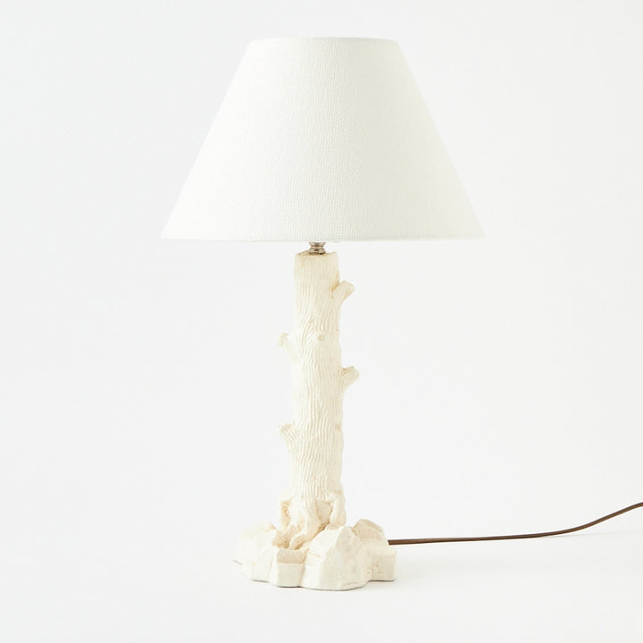 Vintage Plaster Faux Bois Lamp