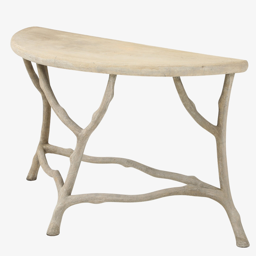 Antique Faux Bois Demilune