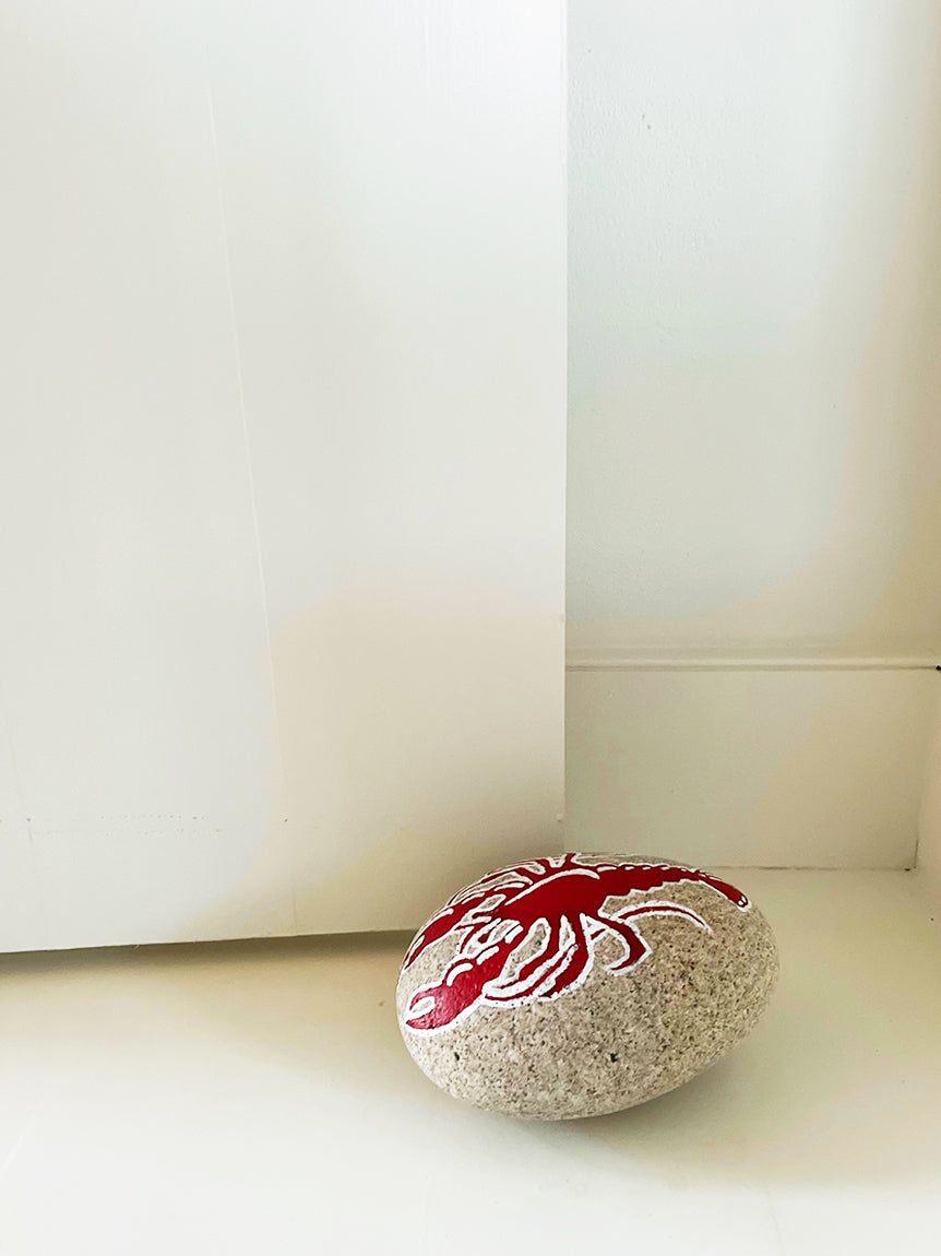 Hand Painted Rock Doorstop by Father &amp; Finn 2