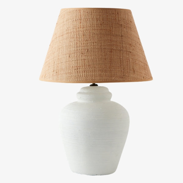 Vintage Ceramic Lamp with Custom Sisal Shade