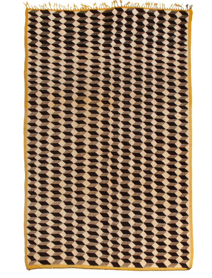 Vintage Tibetan Tumbling Block Rug