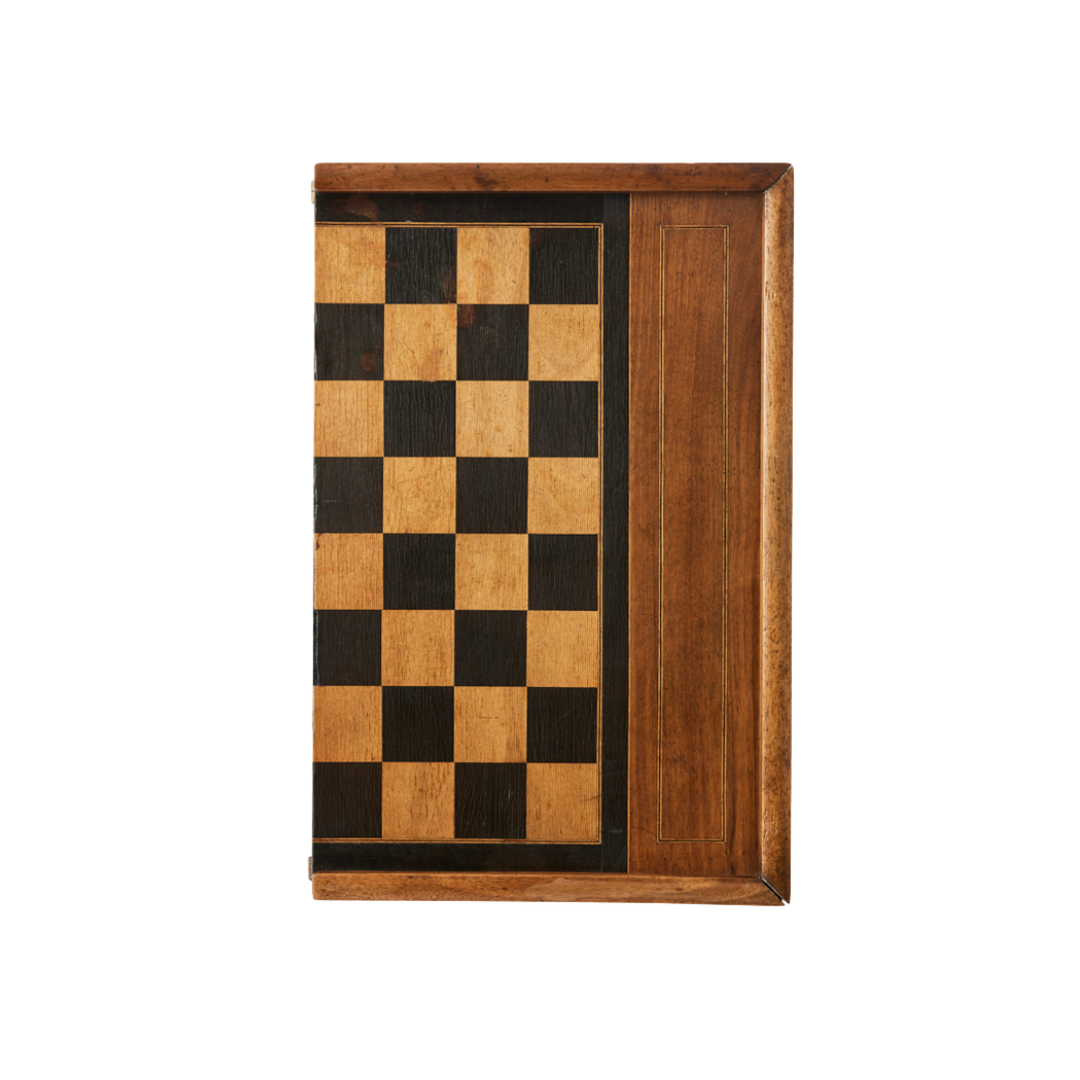 Antique French Marquetry Backgammon Board II, Early 20th Century