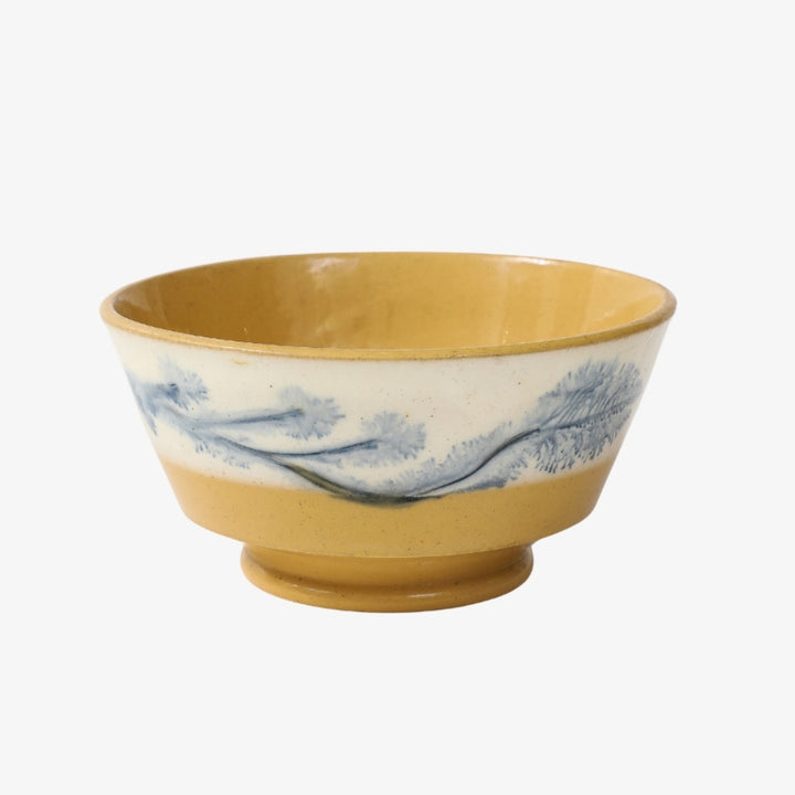 Antique Yellowware Mochaware Bowl