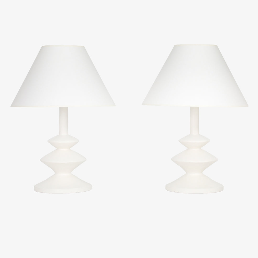 (ON HOLD) Pair of Vintage Plaster Lamps by Sirmos Lighting, After Diego Giacometti